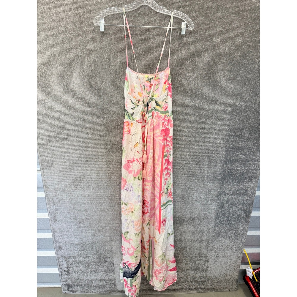 Maaji Maxi Dress Womens Small Multicolor Floral Tropical Boho Bird Print Slit - Picture 3 of 6